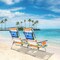 2-Pack 5-Position Folding Backpack Beach Reclining Chairs with Pillow